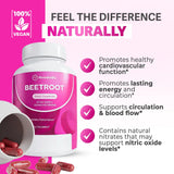 Rosabella Organic Beetroot Capsules (1300mg) for Blood Flow & Heart Health